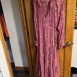 Free People Pink Floral Maxi Dress